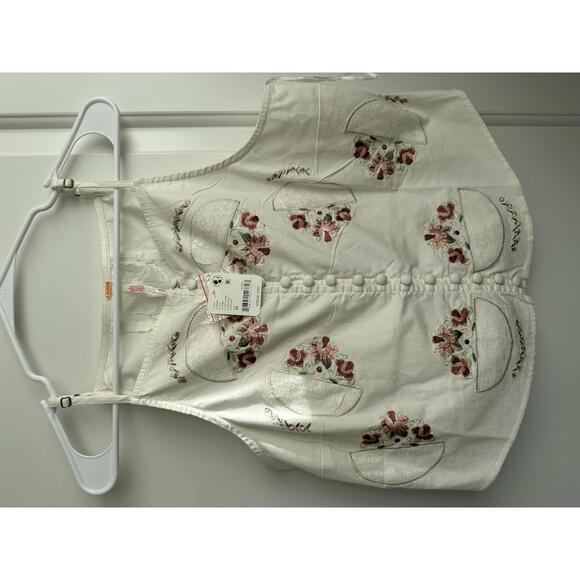 Free People Maeberrie Top & Skirt Set Coord Embroidered NWT Ivory Size Medium - Picture 3 of 9